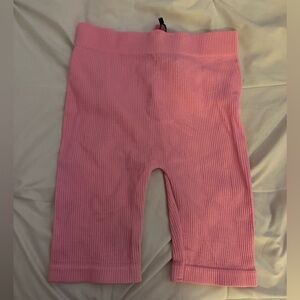 ZARA ribbed pink biker shorts